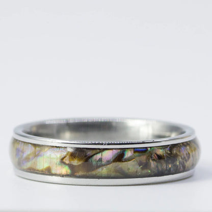 Natural Abalone Shell Ring in Gold or Silver