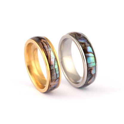 Natural Abalone Shell Ring in Gold or Silver