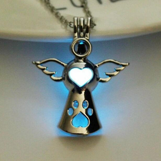 Glow In The Dark Angel Pet Remembrance Necklace