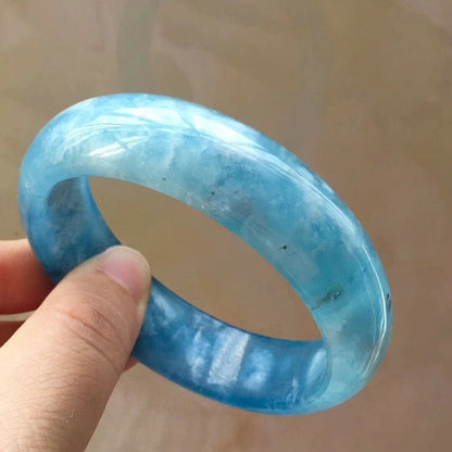 Blue Aquamarine Gemstone Bangle