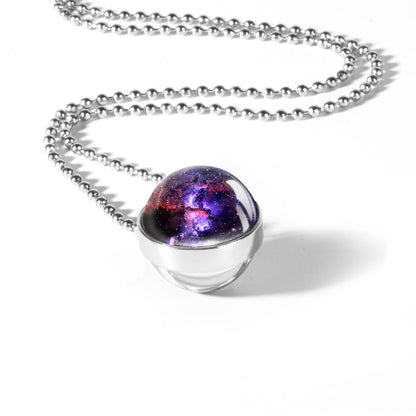 Collier nébuleuse spatiale, pendentif galaxie, collier scientifique, collier d’astronomie, bijoux astrologiques, collier de physique, cadeaux scientifiques, galaxie