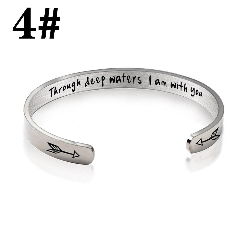 Bracelet manchette en argent mantra personnel