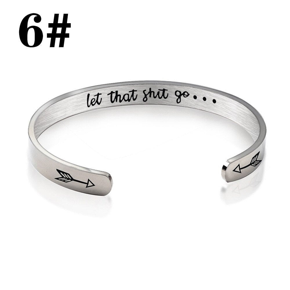 Bracelet manchette en argent mantra personnel