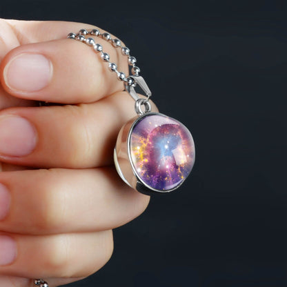 Collier nébuleuse spatiale, pendentif galaxie, collier scientifique, collier d’astronomie, bijoux astrologiques, collier de physique, cadeaux scientifiques, galaxie