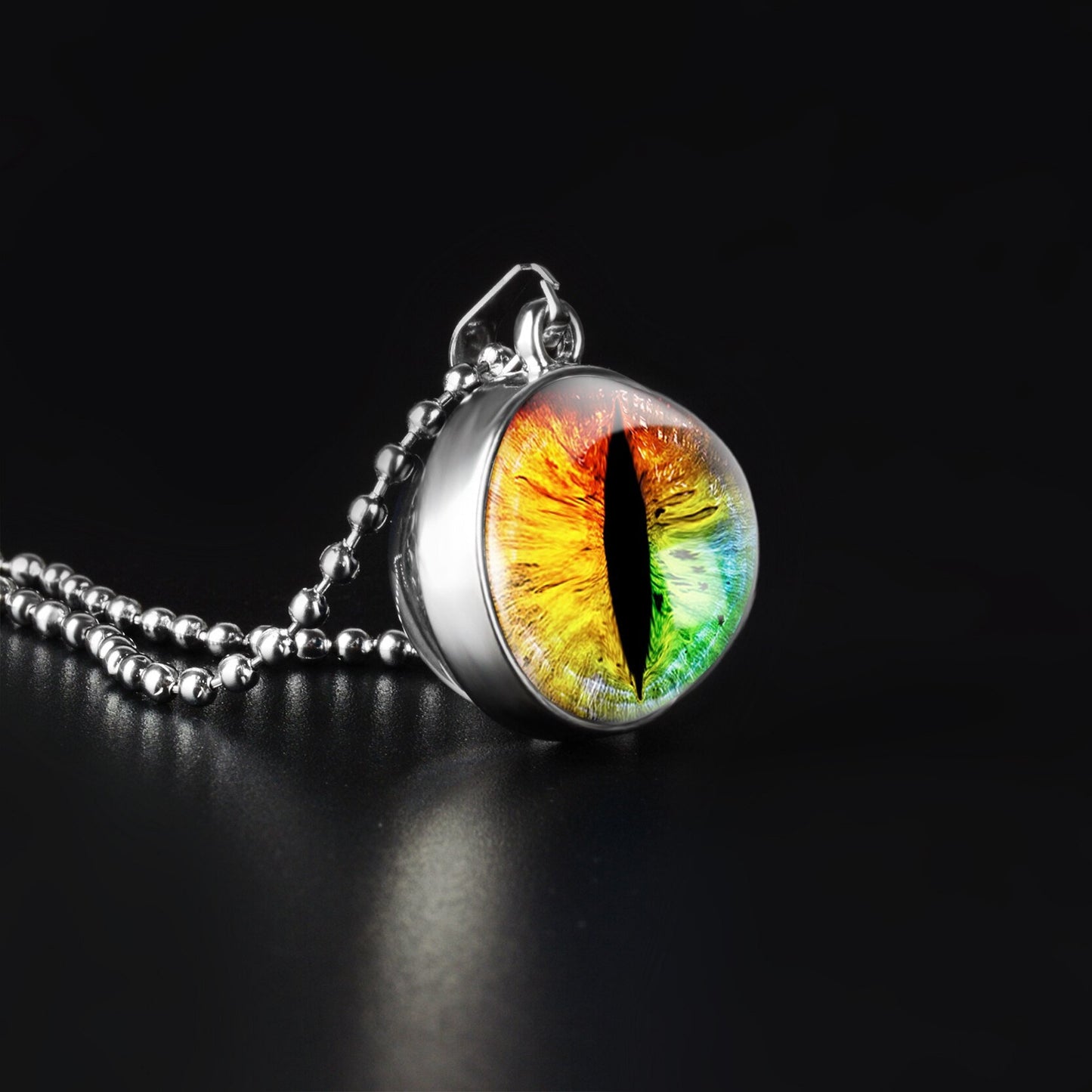 3D Rainbow Cat Eye Necklace