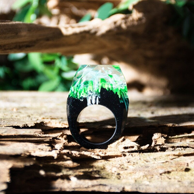 Resin on sale forest ring