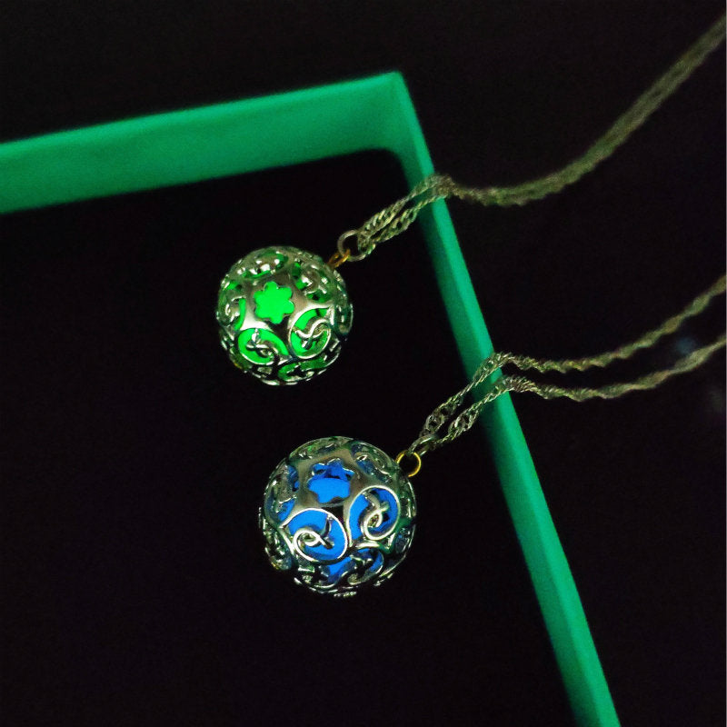 Glowing Filigree Orb Necklace