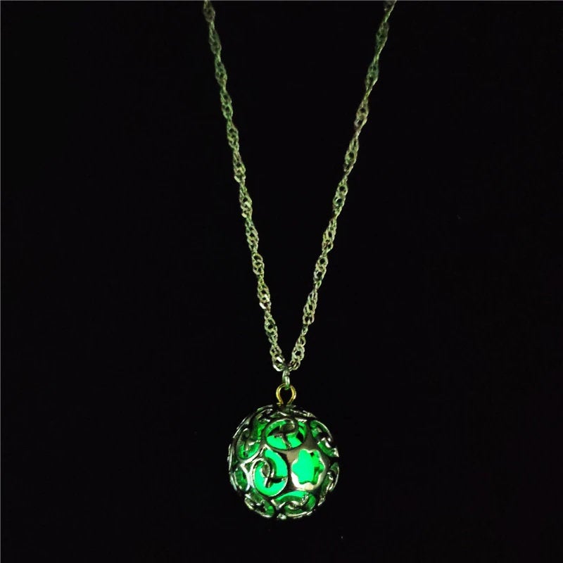 Glowing Filigree Orb Necklace