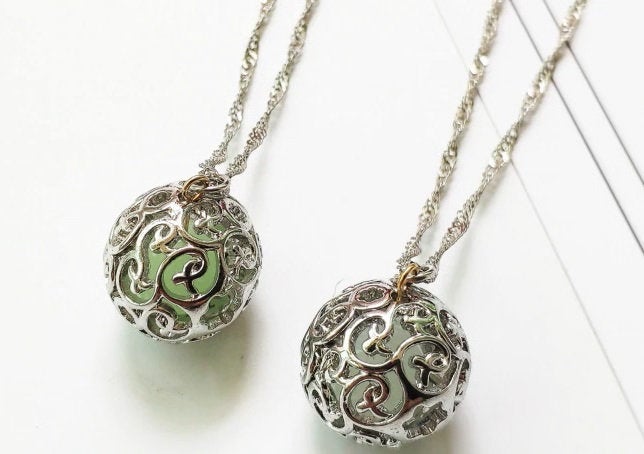 Glowing Filigree Orb Necklace