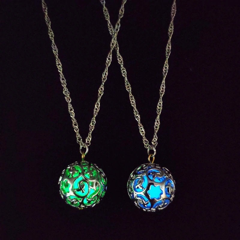 Glowing Filigree Orb Necklace