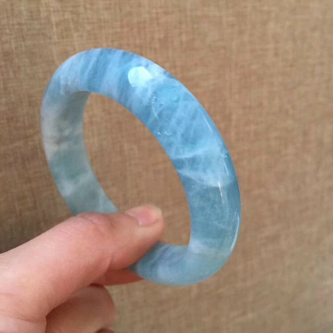 Blue Aquamarine Gemstone Bangle