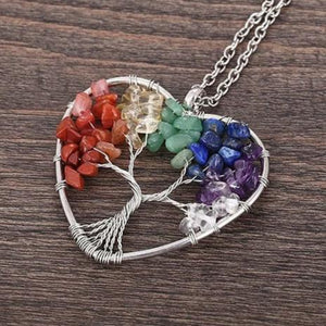Healing Rainbow Heart Shaped Charm Necklace