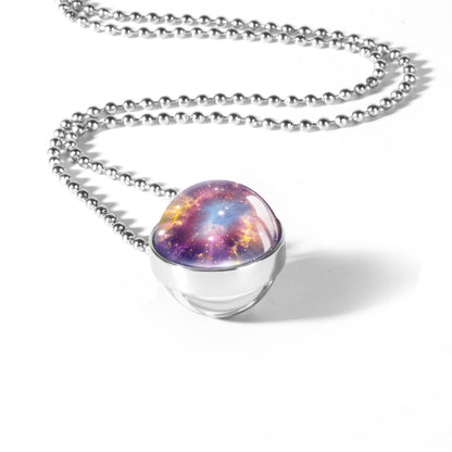 Collier nébuleuse spatiale, pendentif galaxie, collier scientifique, collier d’astronomie, bijoux astrologiques, collier de physique, cadeaux scientifiques, galaxie