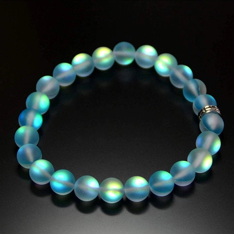 Bracelet en verre sirène irisé