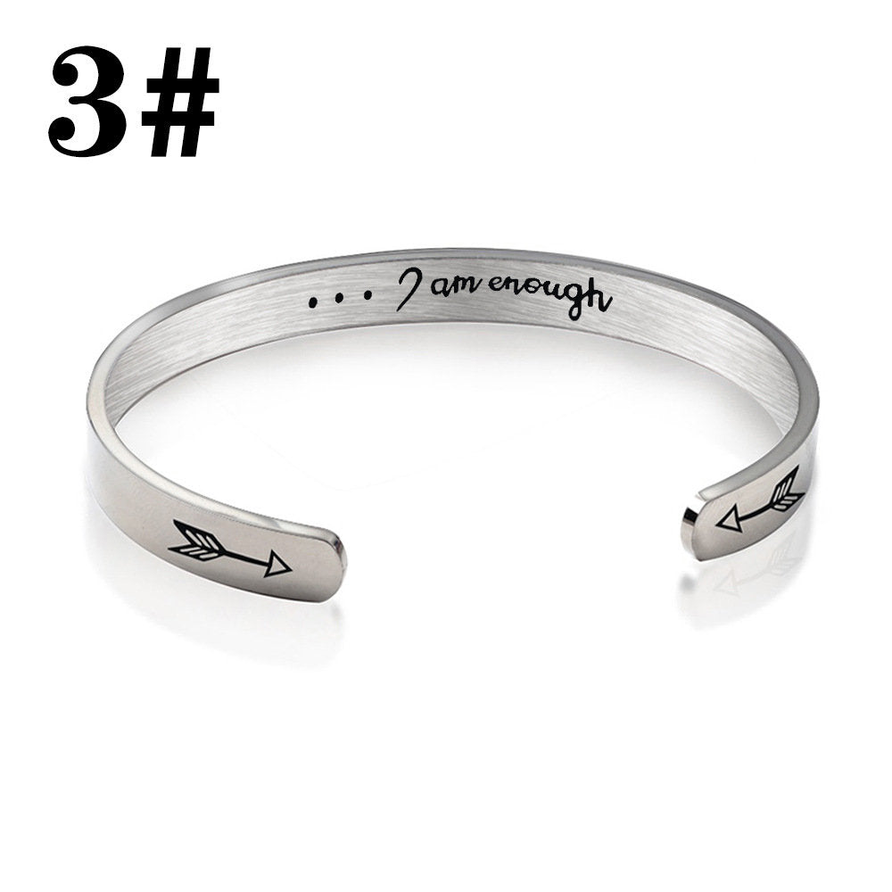 Bracelet manchette en argent mantra personnel