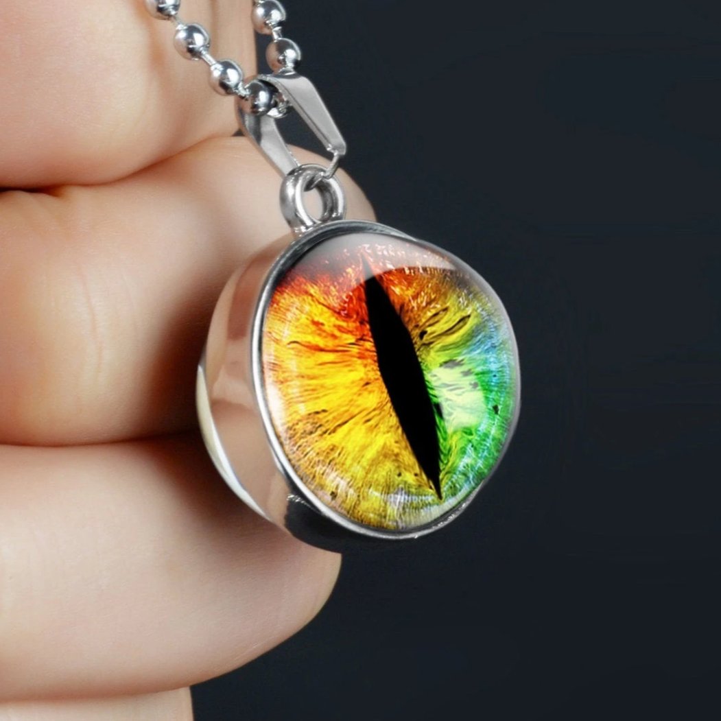 Collier œil de chat arc-en-ciel 3D