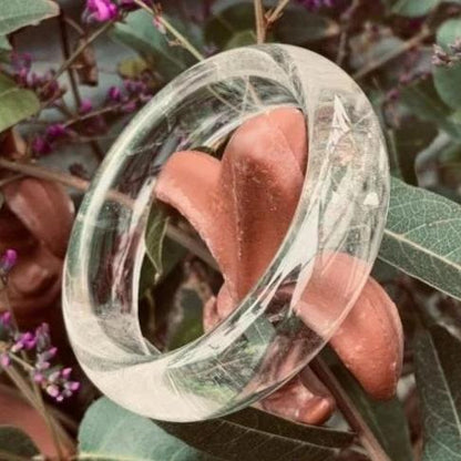 Vintage Style Clear Quartz Crystal Bangle