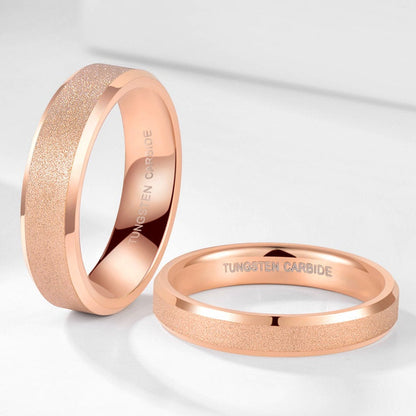 Rose Gold Wedding Band Sparkly Ring for Women