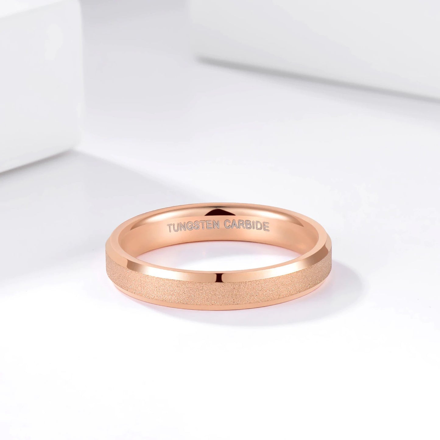 Rose Gold Wedding Band Sparkly Ring for Women