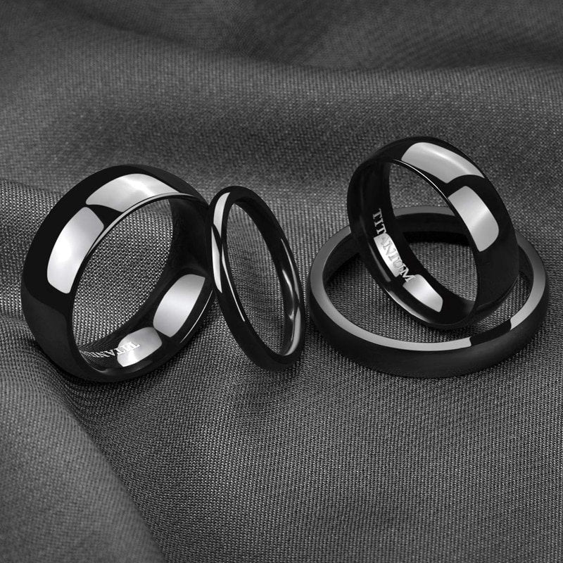 Black Titanium Wedding Band 8mm