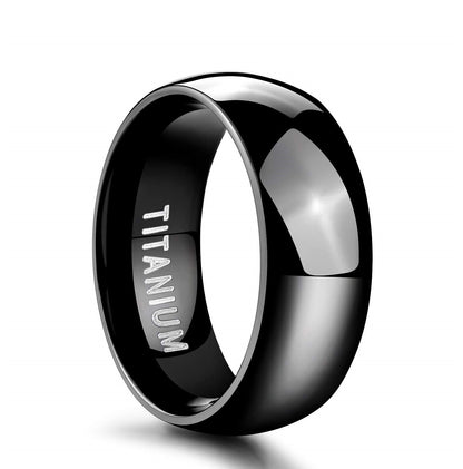 Black Titanium Wedding Band 8mm