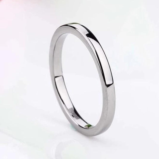 2mm Silver Titanium Stacking Ring