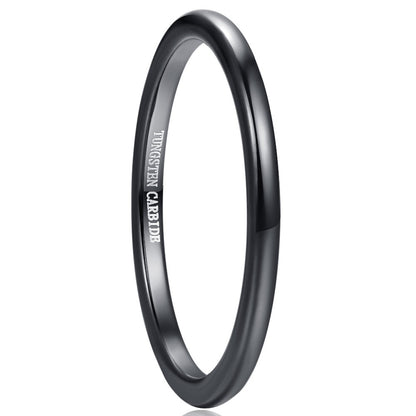 2mm Black Tungsten Stacking Ring