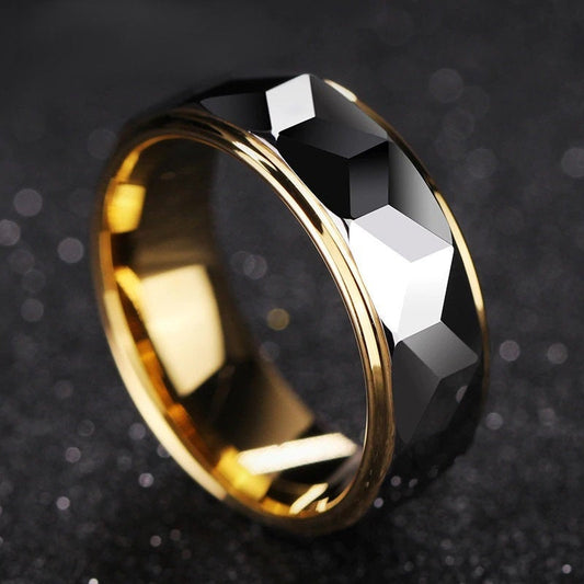 Bague Prisme Optique pour Homme en Carbure de Tungstène