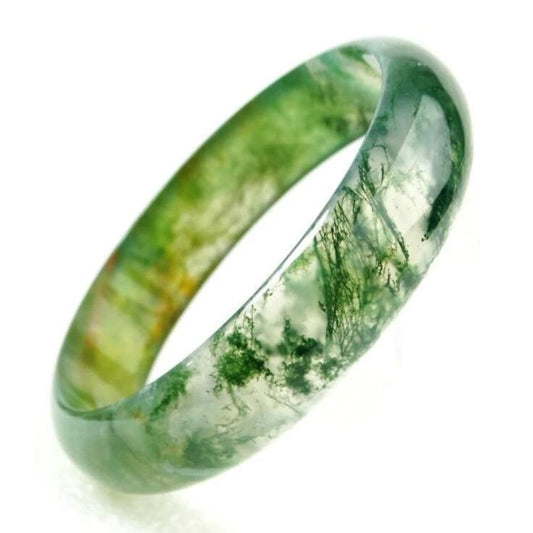 Moss Agate Crystal Bangle