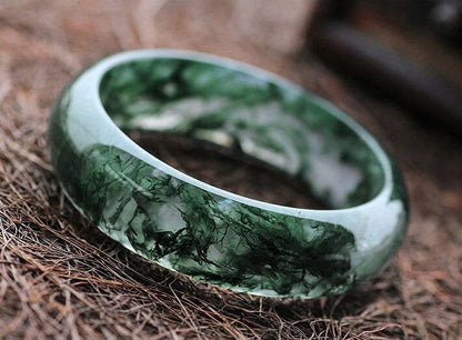 Bracelet en cristal d’agate mousse verte