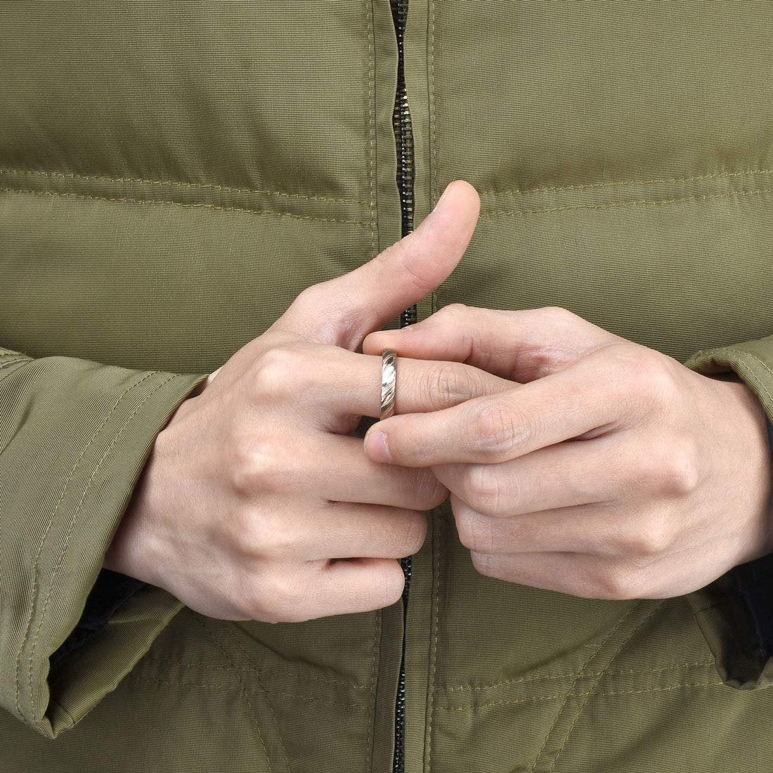 Women's Rose Gold Damascus Steel Ring in 4mm