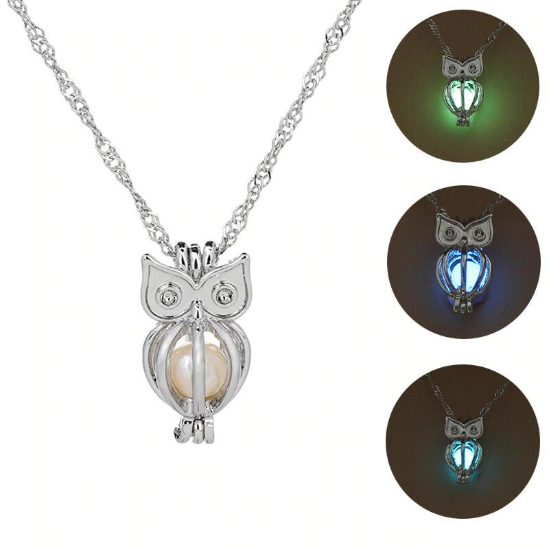 Collier hibou lumineux