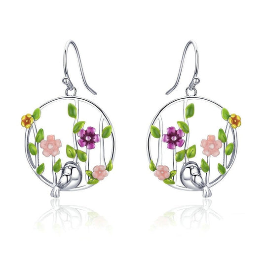 Boucles d'oreilles fleur en argent sterling 925 Secret Garden