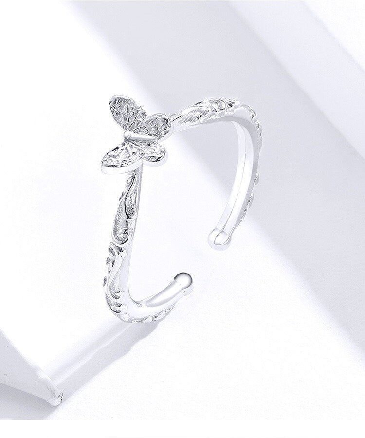 Ornate 925 Sterling Silver Butterfly Ring