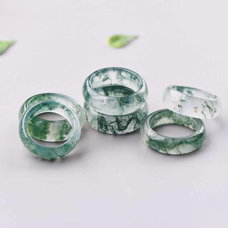 Moss Agate Gemstone Ring