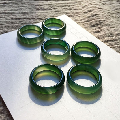 Bague Agate Vert Émeraude Brute