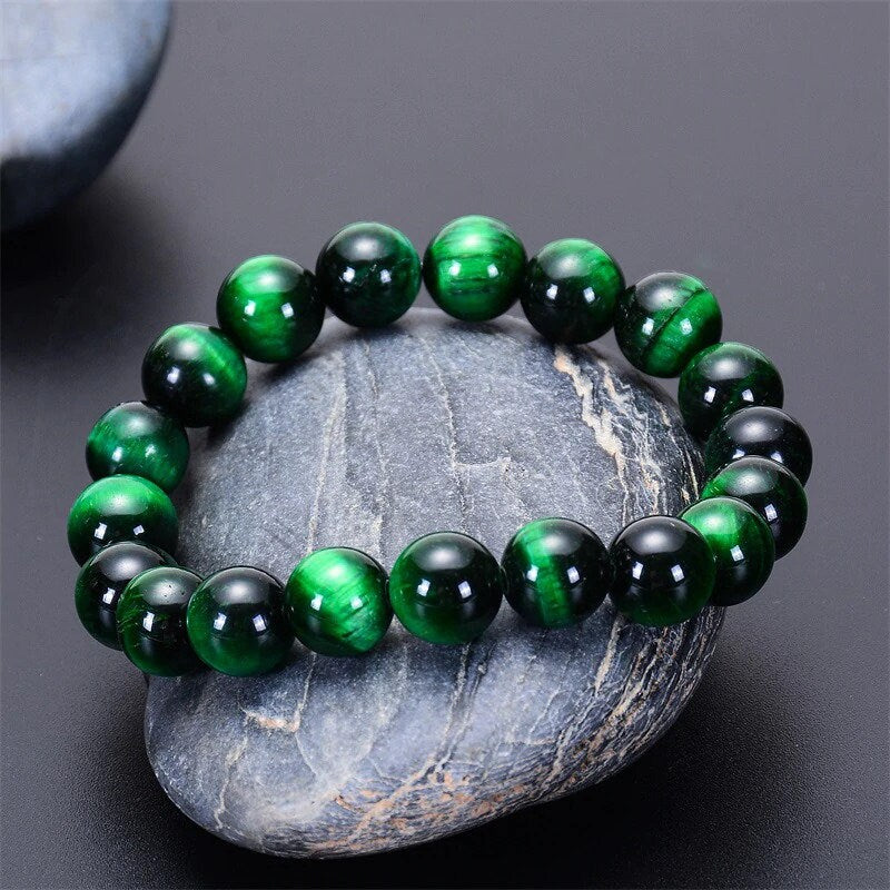 Bracelet en cristal œil de tigre vert