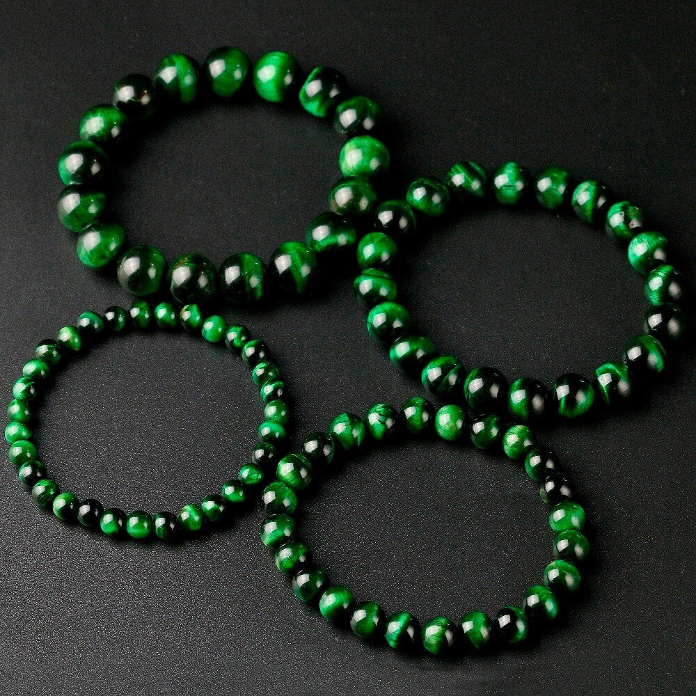 Bracelet en cristal œil de tigre vert