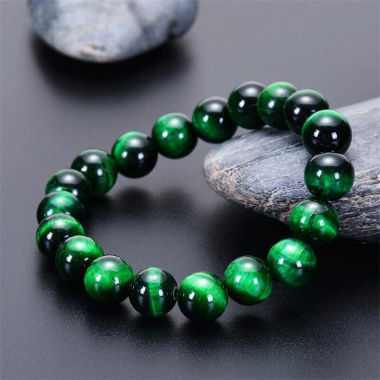 Bracelet en cristal œil de tigre vert