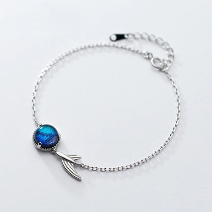 Iridescent Mermaid Tail Bracelet in 925 Sterling Silver