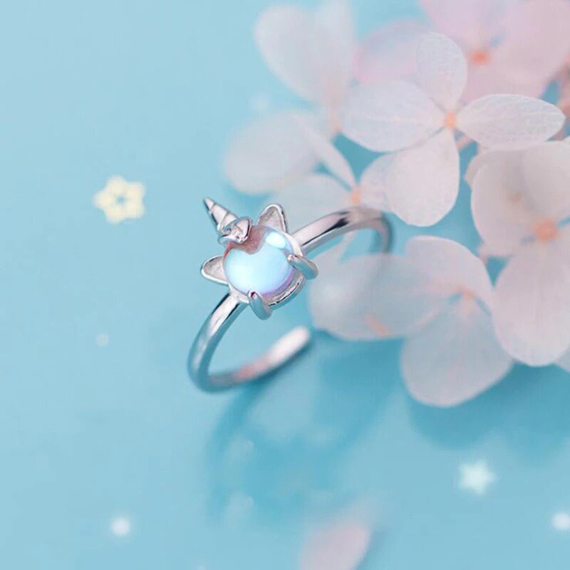 Iridescent Unicorn 925 Sterling Silver Ring