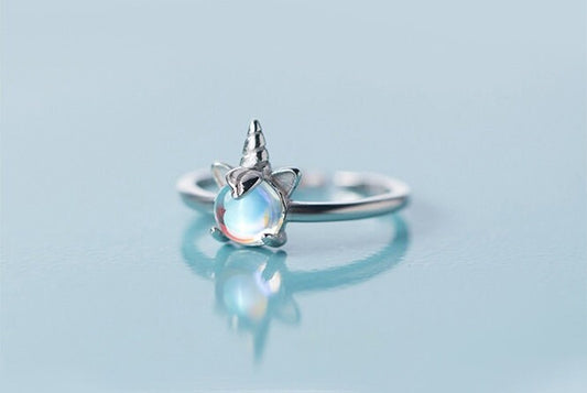 Bague Licorne Irisée en Argent Sterling 925