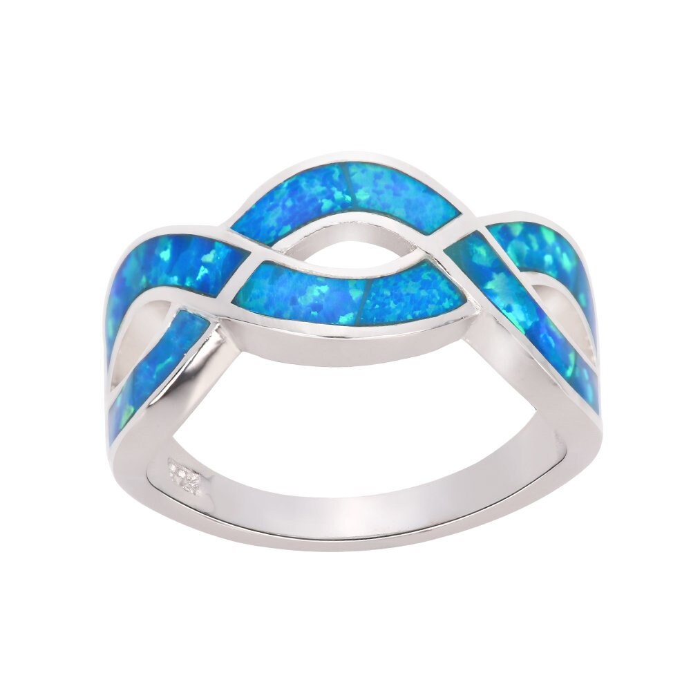 Ring aus 925er-Sterlingsilber mit Opal-Unendlichkeitsknoten