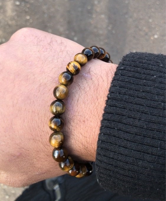 Bracelet Pierre de Lave avec Oeil de Tigre