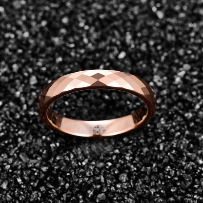 Light Catching Dainty Rose Gold Wedding Band for Woman