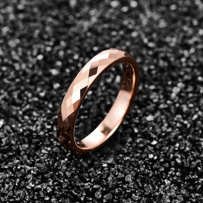 Light Catching Dainty Rose Gold Wedding Band for Woman