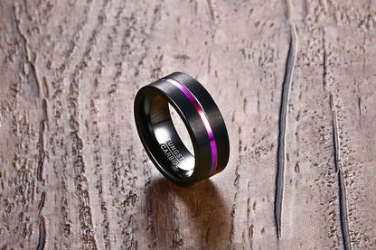 Bague de mariage arc-en-ciel en tungstène pour hommes