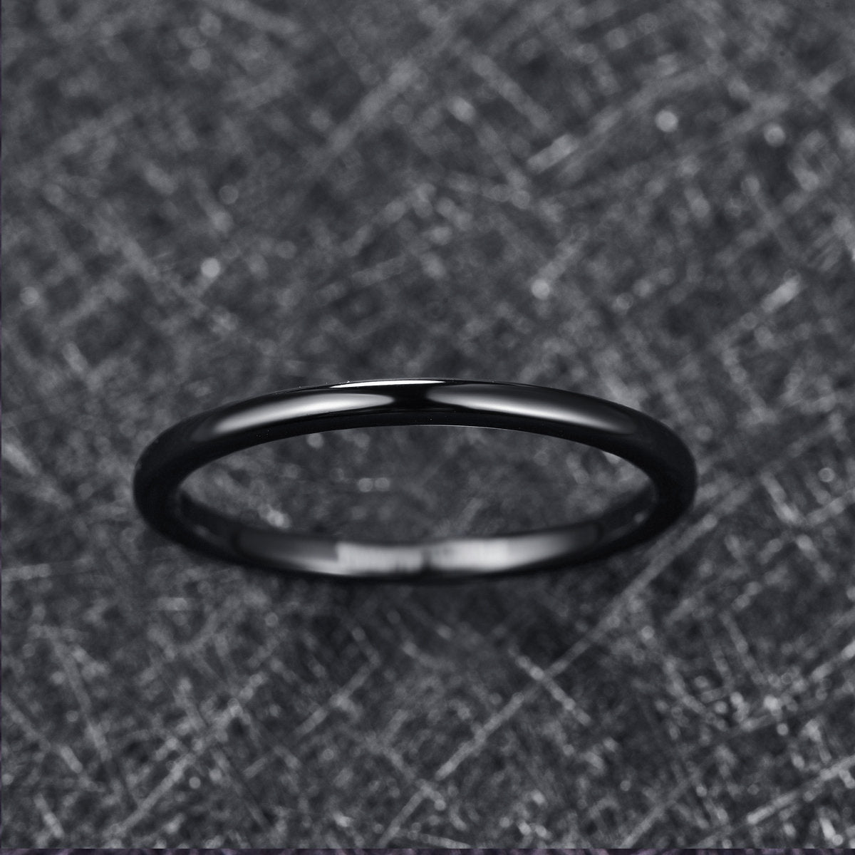 2mm Black Tungsten Stacking Ring