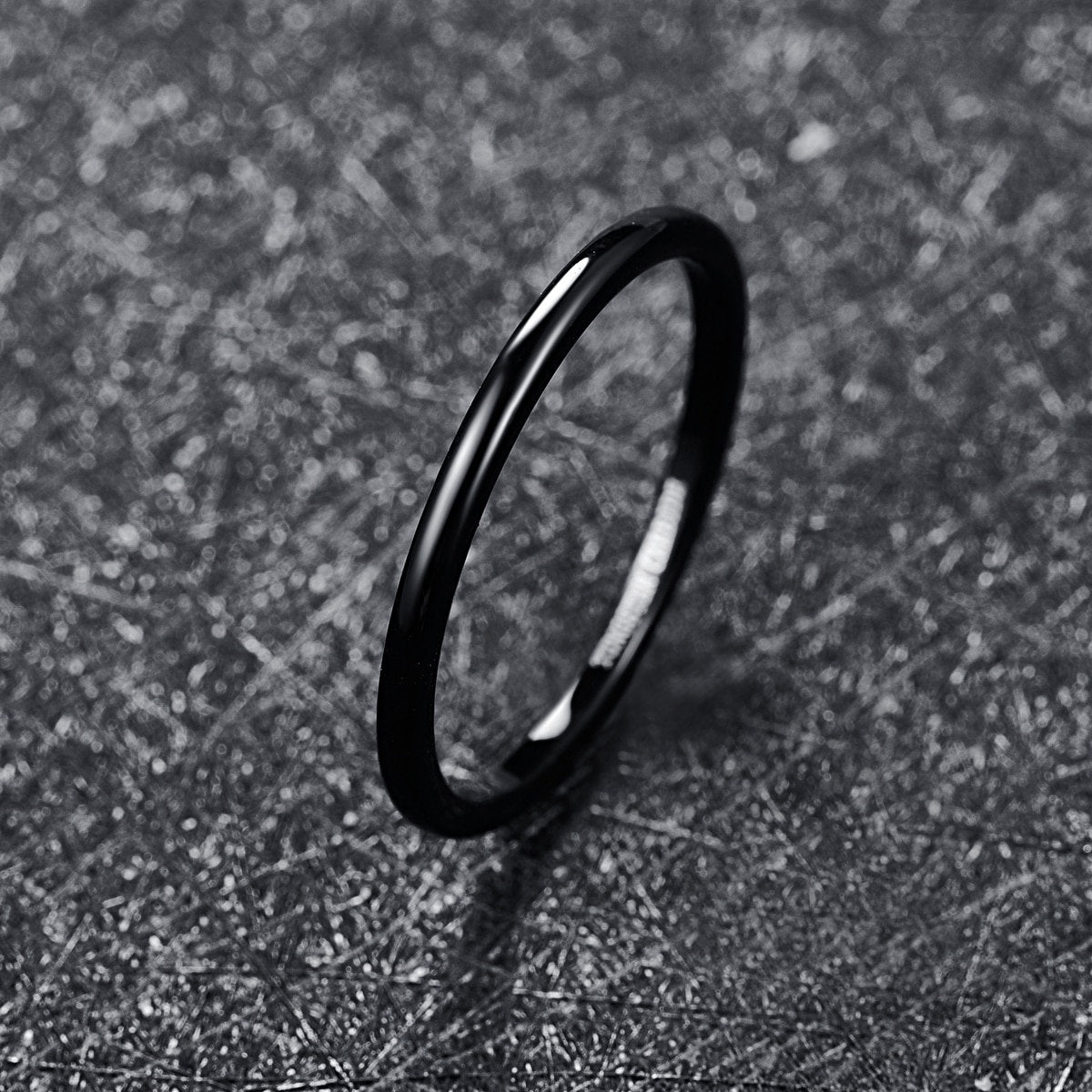 2mm Black Tungsten Stacking Ring