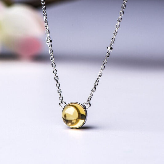 Dainty Citrine Necklace in 925 Sterling Silver